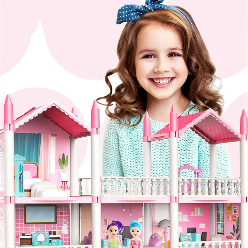 3D DIY Dream Princess Castle Villa Assembly Doll