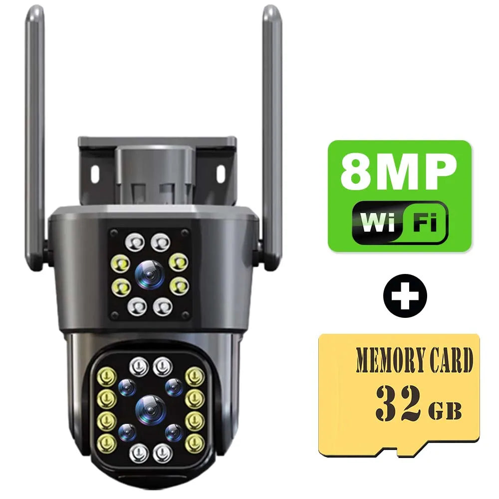 6K 12MP Security Camera WiFi Wireless Outdoor Three