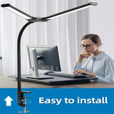 Double Head LED Desk Lamp Stepless Dimmable Computer