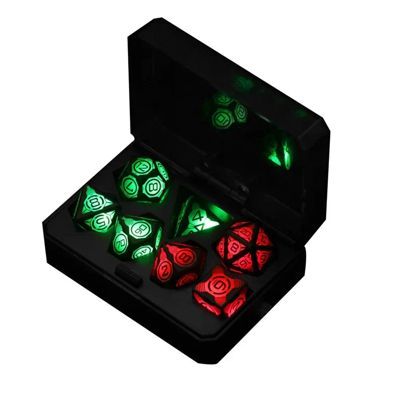 7Pcs Electronic Luminous LED Dice Set Multi Sided