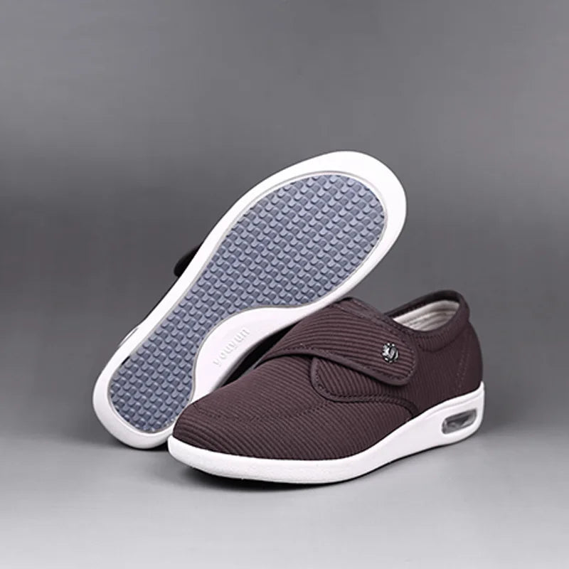 XIHAHA Couple Old People Shoes Fashion Men Slip on Walking Shoe Orthopedic Diabetic Air Cushion Breathable Slippers Male Sneaker