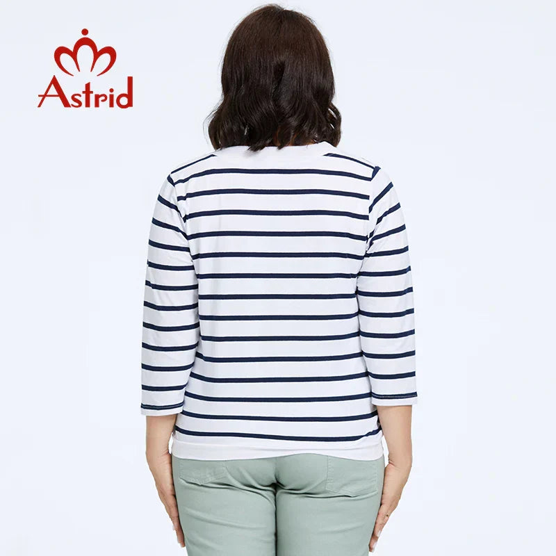 Astrid Autumn Womens tshirt 2023 Casual Cotton Top