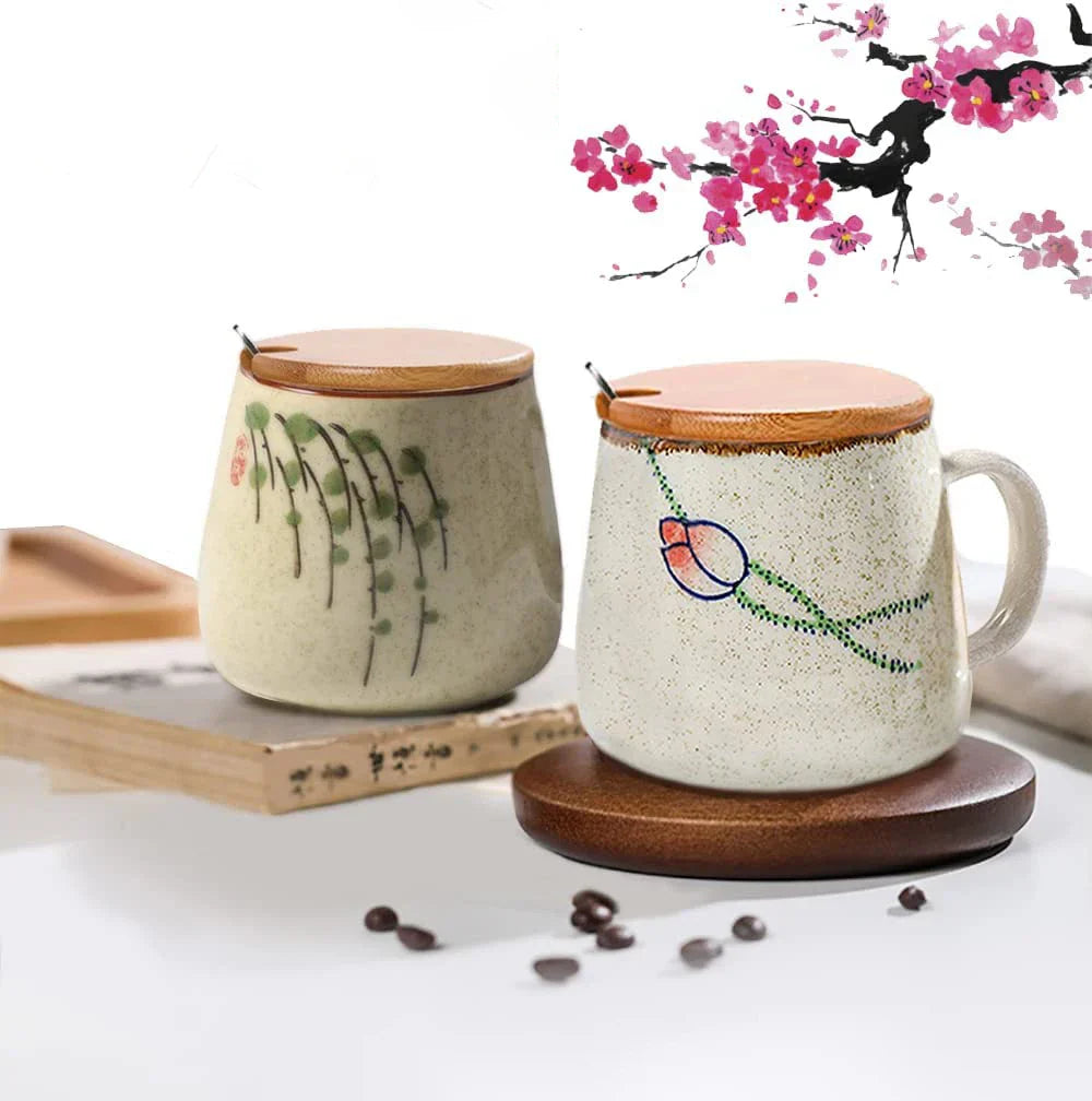 YWDL 380ml Japanese Retro Style Ceramic Coffe Mug