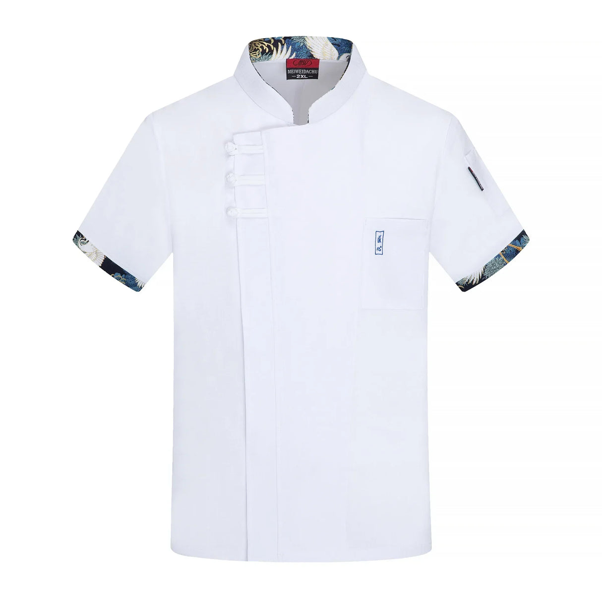 Short Sleeve Chef Uniform Men Women Stretchy Linen