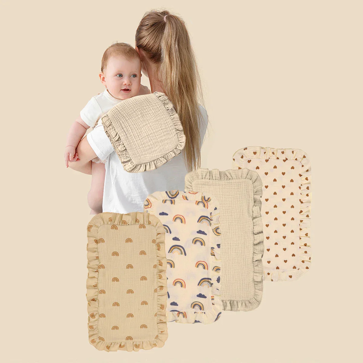 4Pcs/Set Soft Muslin Cotton Gauze Shoulder Rag Baby