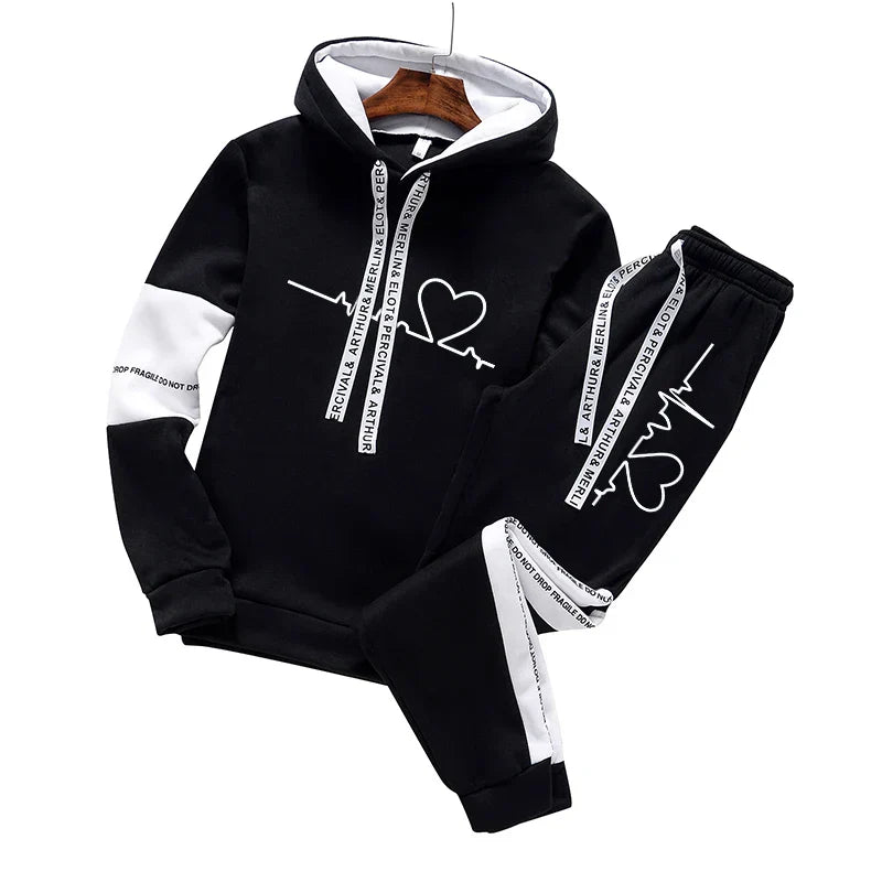 Men Fashion Design Luxury Print Tracksuit Hoodie Jogging