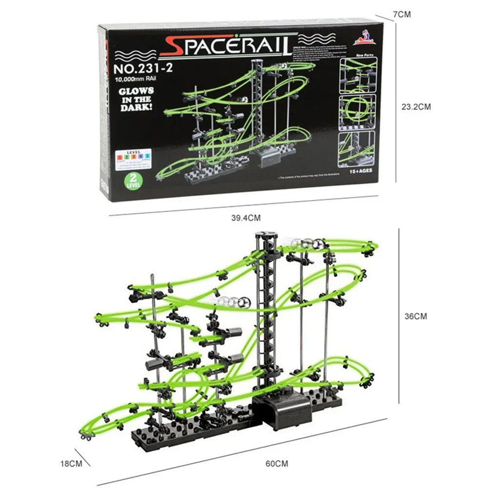116-343Pcs Spacerail Roller Coaster Ball Toys Maze Race