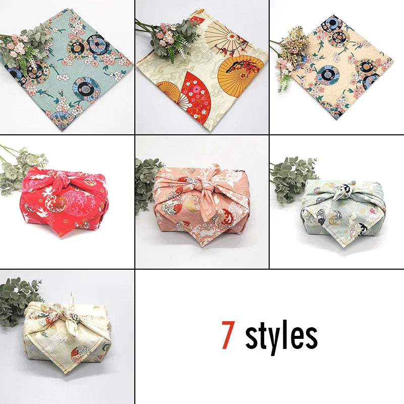 70x7090x90cm Japanese Handkerchief Furoshiki Double Side Floral Print