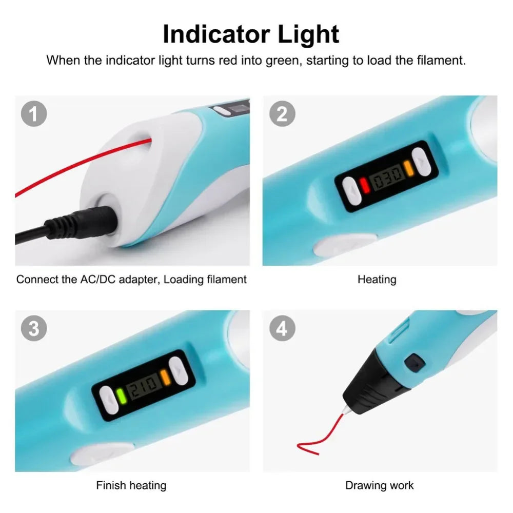 Innovative 3D Drawing Pen with LED Screen -