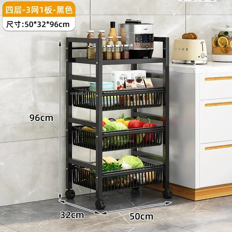 Home Kitchen Trolley Multifunction Oven Microwave Cart Moving