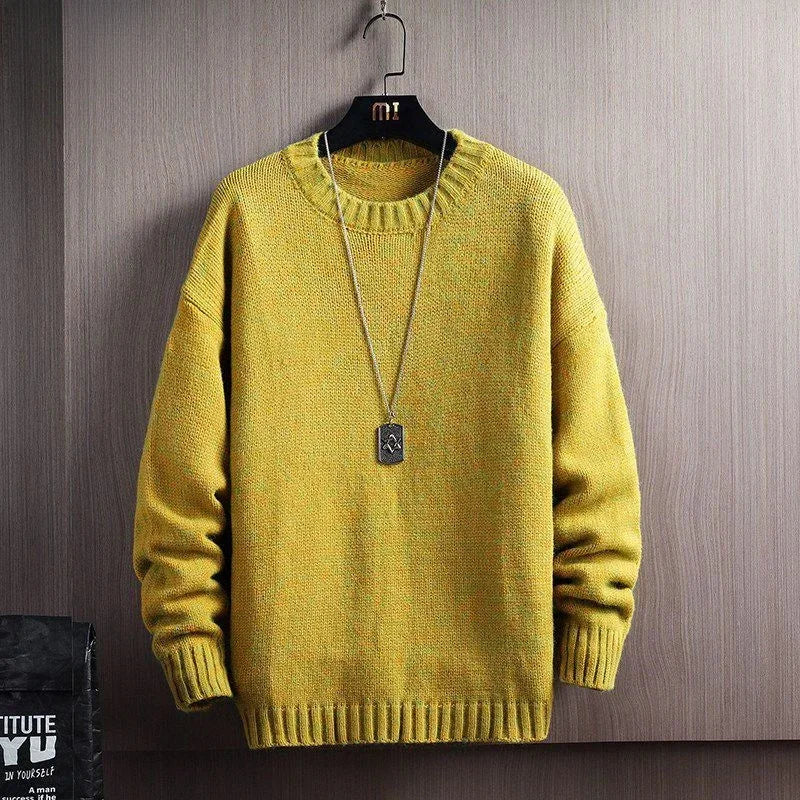 Man Clothes Thick No Hoodie Knitted Sweaters for