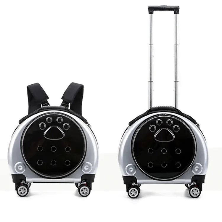 Small Transparent Pet Trolley Case Capsule Portable Dog