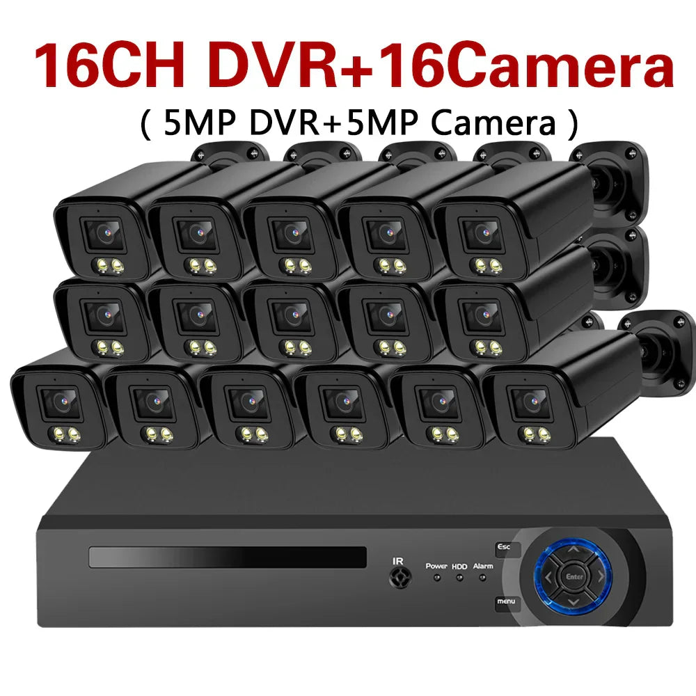 5MP 16PCS CCTV Camera Full Color Night Vision