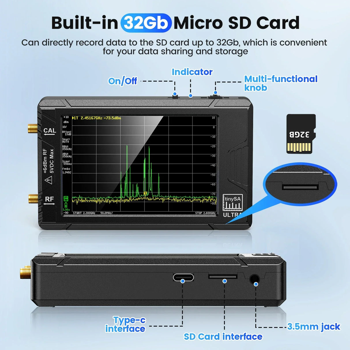 New Tiny Spectrum Analyzer TinySA ULTRA 4" Display