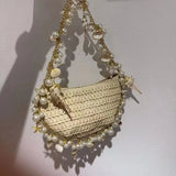 Fairy Pearl Conch Grass Woven Bag Handheld Crossbody