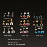 2PCS 4mm Short Ear Studs Earring Outside Upper