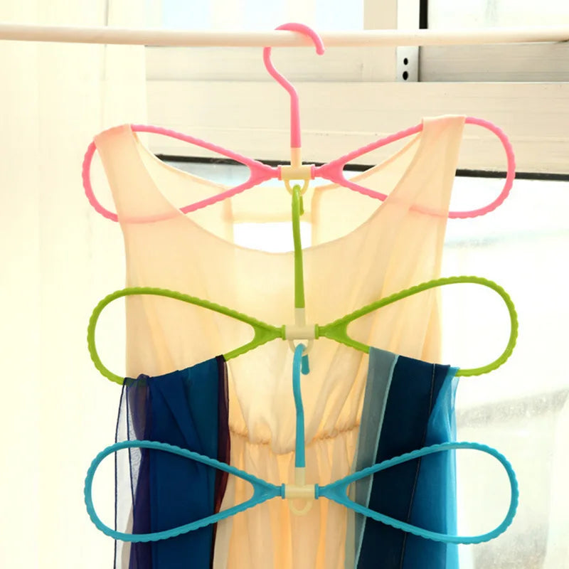 6Pcs/Set 8-Shaped Plastic Non-Slip Hanger Space Saving Clothes