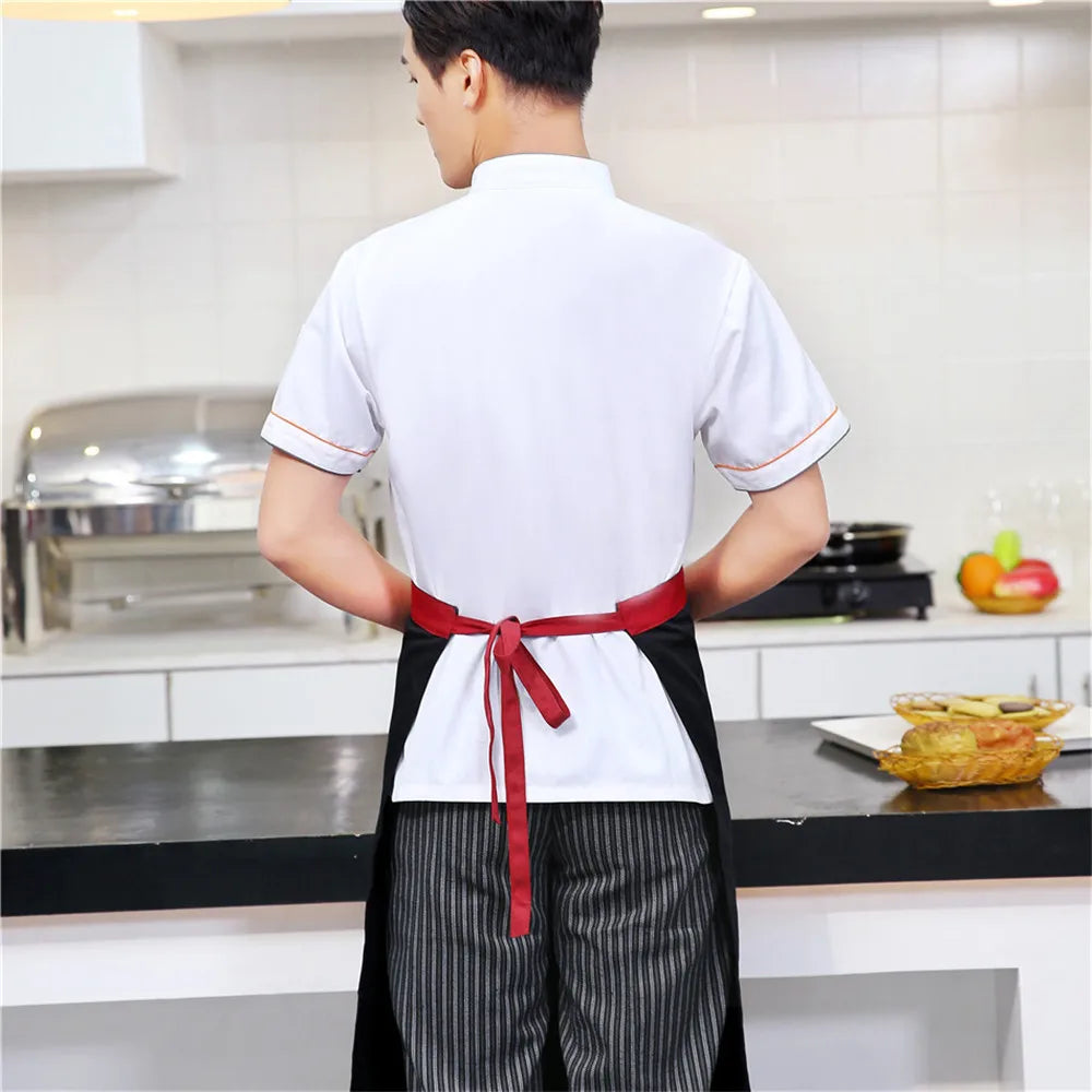 Short Sleeve Restaurant Chef Kitchen Work Uniforms Double