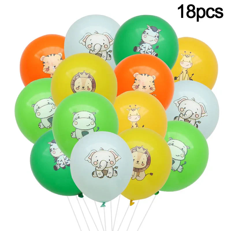 Jungle Safari Birthday Decorations Animal Disposable Tableware Forest