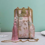 Chic Lay Flowers Bag Chain Pink Wedding Fringe