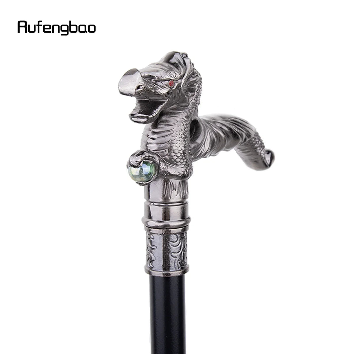 Dragon Scrambling Ball Walking Stick with Hidden Plate