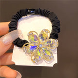 Cute Girls Elastic Hair Band Square Elegant Rhinestone