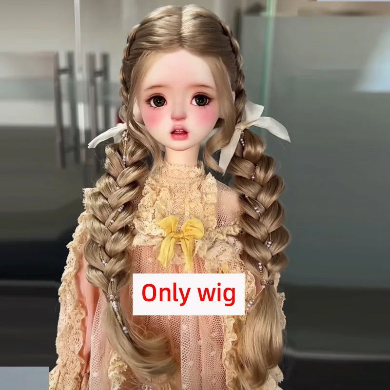 1/6BJD Wig Bangs Ponytail Curly Soft Mohair Wig
