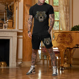Men's Tracksuit Cotton Solid Color Short Sleeve Zipper