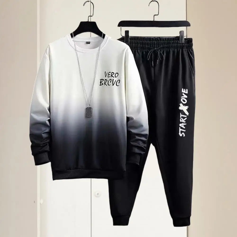 Men Suit with Long Sleeve Top Men Two-piece