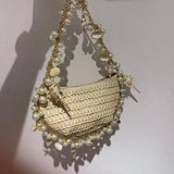 Fairy Pearl Conch Grass Woven Bag Handheld Crossbody
