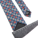 Vintage Floral Geometric Print Necktie Unique Style Mens