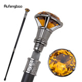 Orange Diamond Type Silver Walking Stick with Hidden