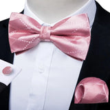 Classic Black Men's Bow Tie Butterfly Pocket Square