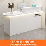 White Stylish Reception Desks Corner Light Bar Office