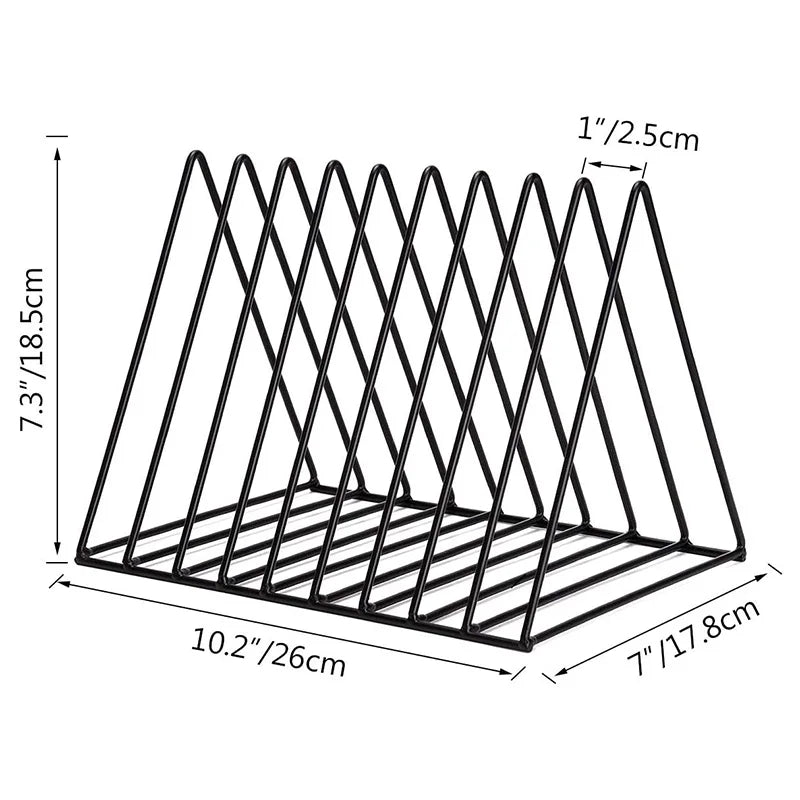 1Pc Nordic Iron Art Triangle Bookcase Ins Style