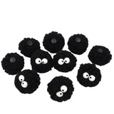 DIY Black Plush Ball Shoes Charms for Furry