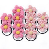 12Pcs/bag Girls Elastic Flower Hair Bands Sweet Hair