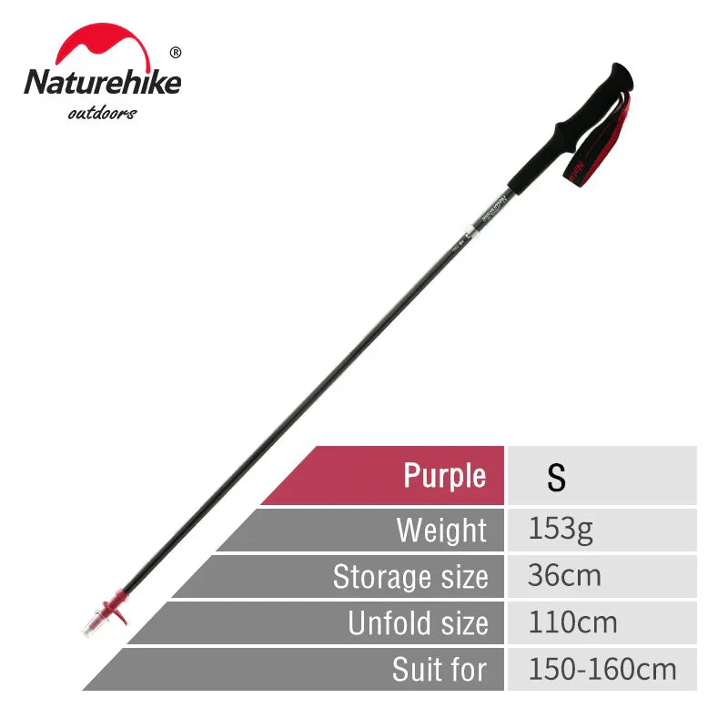 Naturehike ST08 Walking Sticks Ultralight 4-sections Foldable Adjustable