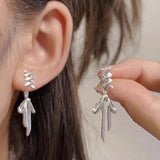 Fashion Metal U Shape Tassel Chain Earrings For