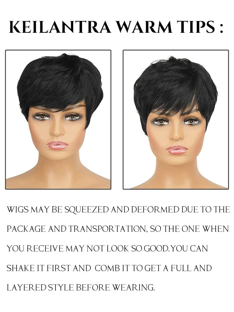 Human Hair Wigs Short Pixie Cut Wig Human