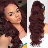 Vigorous Synthetic Long Body Wavy Drawstring Ponytail for