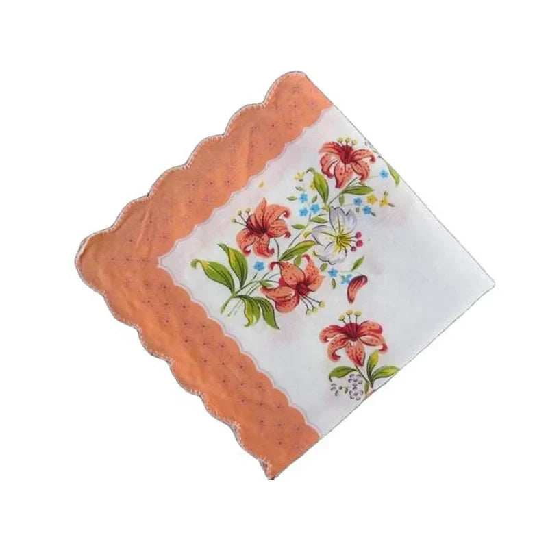 10pcs/lot Vintage white Ladies lace Handkerchief Cotton Flowers