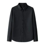 New Solid Color Men's Long-sleeved Shirt Business Casual