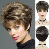 GNIMEGIL Synthetic Short Pixie Cut Wig Women Natural