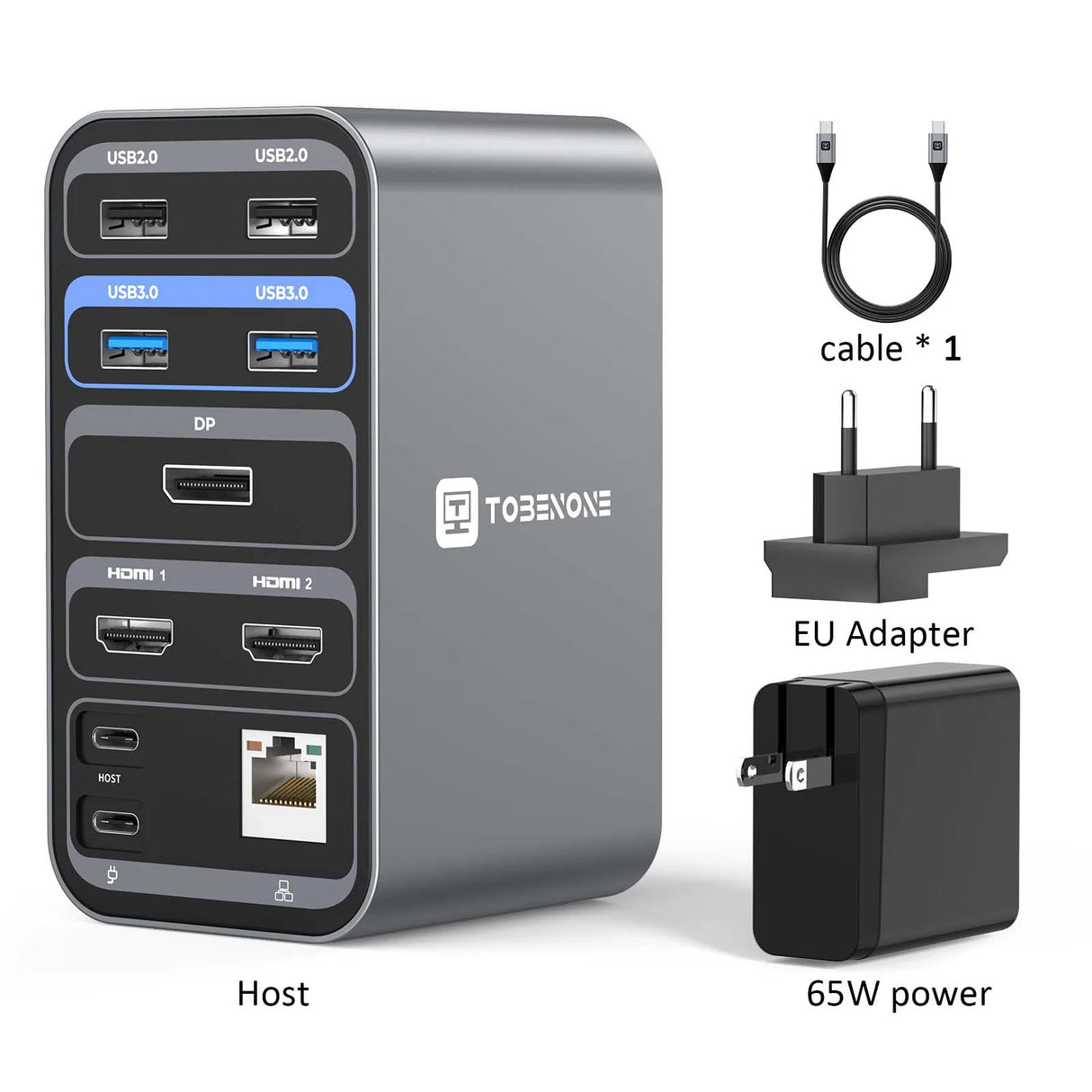 Tobenone Docking Station 4K/60Hz Dual Monitor Display With