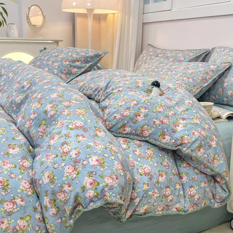 Soft Cotton Crib Bedding Set Girl Bed Kid