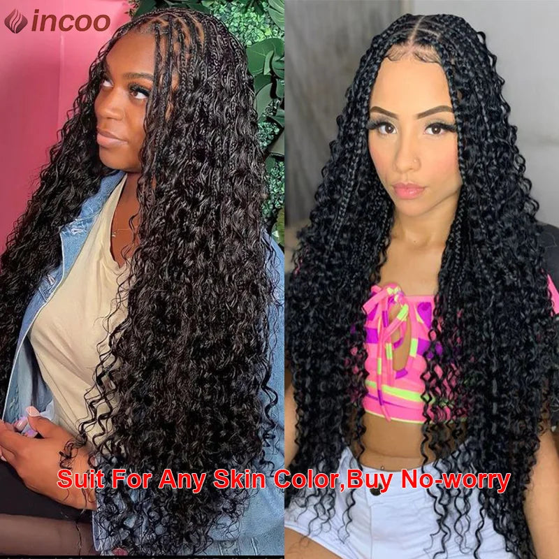 Long 32 Boho Braided Full Lace Front Wigs