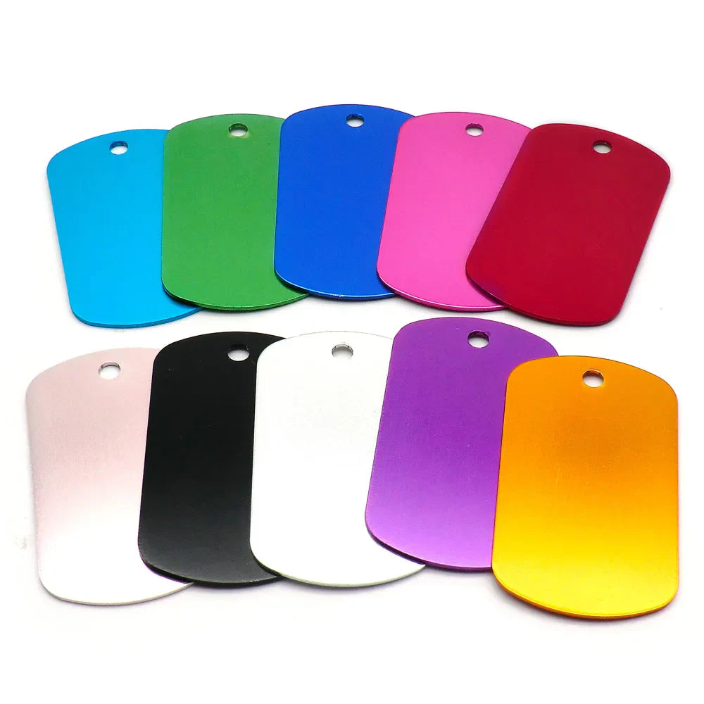 20pcs Aluminum Blank Rectangular Pet Dog Tag Custom