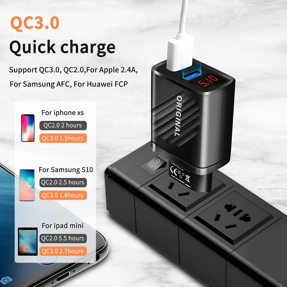 Dual USB Charger 20W Mobile Phone Charger Fast