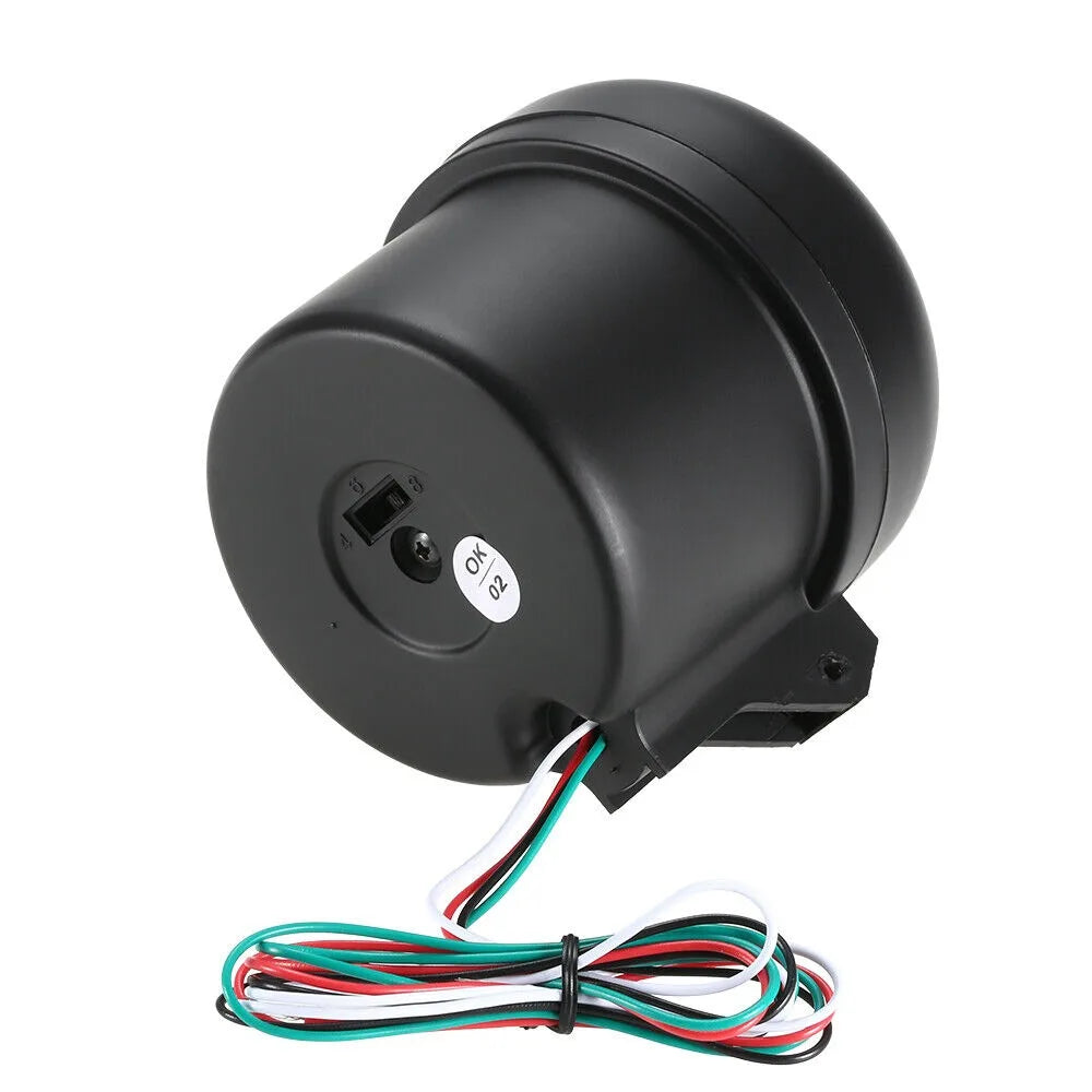 Universal 0-8000 RPM Black Tachometer Gauge with Interior Light for Car Modification